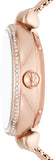 Emporio Armani Meccanico Automatic White Dial Rose Gold Mesh Strap Watch For Women - AR60063