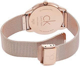 Calvin Klein Minimal Black Dial Rose Gold Mesh Bracelet Watch for Men - K3M21621