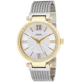 Guess Soho Diamonds Silver Dial Silver Mesh Bracelet Watch for Women - W0638L7