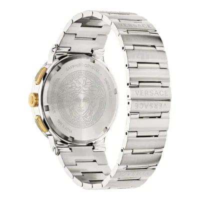 Versace Greca Quartz Blue Dial Silver Steel Strap Watch For Men - VEZ900221