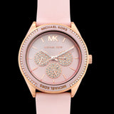 Michael Kors Quartz Pink Dial Pink Silicone Strap Watch For Women - MK6946