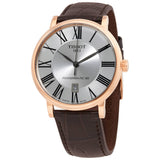 Tissot Carson Premium Powermatic 80 Silver Dial Brown Leather Strap Watch For Men - T122.407.36.033.00