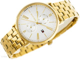 Tommy Hilfiger Jenna Quartz White Dial Gold Steel Strap Watch for Women - 1782069