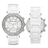 Michael Kors Parker White Dial White Leather Strap Watch for Women - MK5848