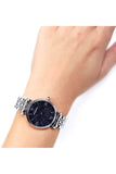 Emporio Armani Gianni T Bar Dark Blue Dial Silver Stainless Steel Watch For Women - AR11091