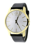 Calvin Klein City Silver Dial Black Leather Strap Watch for Men - K2G21520