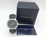 Tommy Hilfiger Ari Diamonds Black Dial Black Leather Strap Watch for Women - 1781981