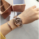 Michael Kors Runway Rose Gold Dial Rose Gold Steel Strap Watch For Women - MK5853