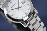 Burberry The City Diamonds Silver Dial Silver Steel Strap Watch for Women - BU9125