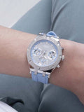 Guess Heiress Diamonds Blue Dial Blue Rubber Strap Watch for Women - GW0407L1