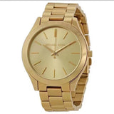 Michael Kors Slim Runway Gold Dial Gold Stainless Steel Strap Watch for Women - MK3179