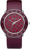 Marc Jacobs Amy Red Dial Burgundy Leather Strap Watch for Women - MBM1162
