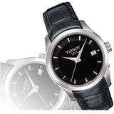 Tissot T Trend Couturier Black Dial Black Leather Strap Watch For Women - T035.210.16.051.00