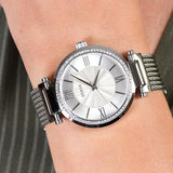 Guess Soho Silver DIal Stainless Steel Mesh Bracelet Watch For Women - W0638L1