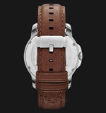 Fossil Grant Twist Multi-Function White Dial Brown Leather Strap Watch for Men - ME1144