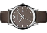 Emporio Armani Classic Quartz Brown Dial Brown Leather Strap Watch For Men - AR1729