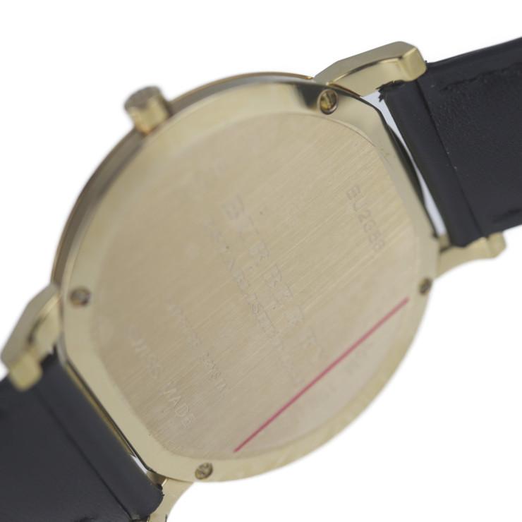 Burberry The City Gold Dial Black Leather Strap Watch for Men - BU2353