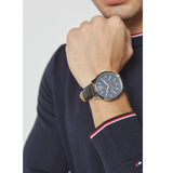 Tommy Hilfiger Gavin Blue Dial Blue Leather Strap Watch for Men - 1791468