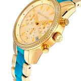 Michael Kors Ritz Gold Dial Two Tone Steel Strap Watch for Women - MK6328