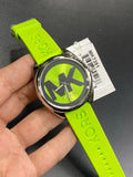 Michael Kors Janelle Three Hand Neon Green Dial Neon Green Rubber Strap Watch For Women - MK7351