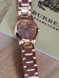 Burberry The City Diamonds Rose Gold Dial Rose Gold Steel Strap Watch for Women - BU9126