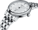 Tissot Carson Premium Automatic Lady Diamonds White Dial Silver Steel Strap Watch for Women - T122.207.11.036.00