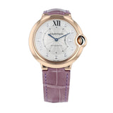 Cartier Ballon Bleu De Cartier Diamonds Silver Dial Pink Leather Strap Watch for Women - WJBB0010