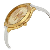 Michael Kors Slim Runway Quartz Gold Dial White Leather Strap Watch For Women - MK2389