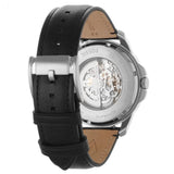 Fossil Grant Automatic Skeleton White Dial Black Leather Strap Watch for Men - ME3101