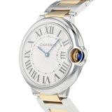 Cartier Ballon Bleu Silver Dial Two Tone Steel Strap Watch for Unisex Watch - W69008Z3