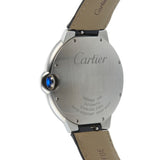 Cartier Ballon Bleu de Cartier Silver Dial Black Leather Strap Watch for Men - WSBB0026