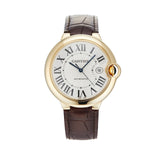 Cartier Ballon Blue de Cartier Silver Dial Brown Leather Strap Watch for Men - W6900551