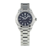 Tag Heuer Aquaracer Quartz 35mm Diamond Black Dial Silver Steel Strap Watch for Women - WAY131P.BA0748