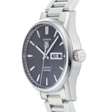 Tag Heuer Carrera Calibre 5 Automatic Black Dial Silver Steel Strap Watch for Men - WAR201A.BA0723