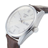 Tag Heuer Carrera Day Date Silver Dial Brown Leather Strap Watch for Men - WBN2011.FC6484