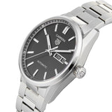 Tag Heuer Carrera Day Date Automatic Black Dial Silver Steel Strap Watch for Men - WBN2010.BA0640