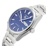 Tag Heuer Carrera Day Date Blue Dial Silver Steel Strap Watch for Women - WBN2012.BA0640