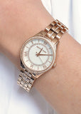 Michael Kors Lauryn Mother of Pearl Dial Rose Gold Steel Strap Watch for Women - MK3716