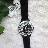 Marc Jacobs White & Black Dial Black Leather Strap Watch for Women - MBM1148