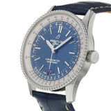 Breitling Navitimer Automatic 38mm Blue Dial Blue Leather Strap Mens Watch - A17325211C1P1