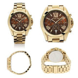 Michael Kors Bradshaw Brown Dial Gold Steel Strap Watch for Women - MK5502