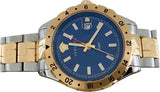 Versace Hellenyium GMT Blue Dial Two Tone Steel Strap Watch for Men - V11060017