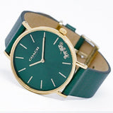 Coach Perry Green Dial Green Leather Strap Watch for Women - 14503383-C