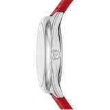 Michael Kors Janelle Three Hand Red Dial Red Rubber Strap Watch For Women - MK7144