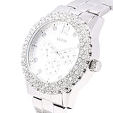 Guess Dazzler Diamonds Silver Dial Silver Steel Strap Watch for Women - W0335L1