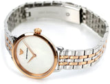 Emporio Armani Modern Slim Analog Mother of Pearl Dial Two Tone Steel Strap Watch For Women - AR11157