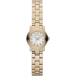 Marc Jacobs Amy Dinky White Dial Gold Steel Strap Watch for Women - MBM3226
