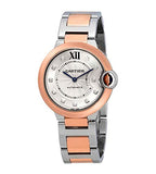 Cartier Ballon Blue De Cartier Diamonds Silver Dial Two Tone Steel Strap Watch for Women - W3BB0013