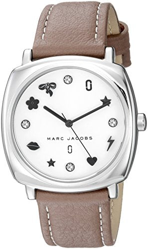 Marc Jacobs Mandy Silver Dial Brown Leather Strap Watch for Women - MJ1563