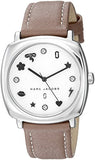 Marc Jacobs Mandy White Dial Light Brown Leather Strap Watch for Women - MJ1563